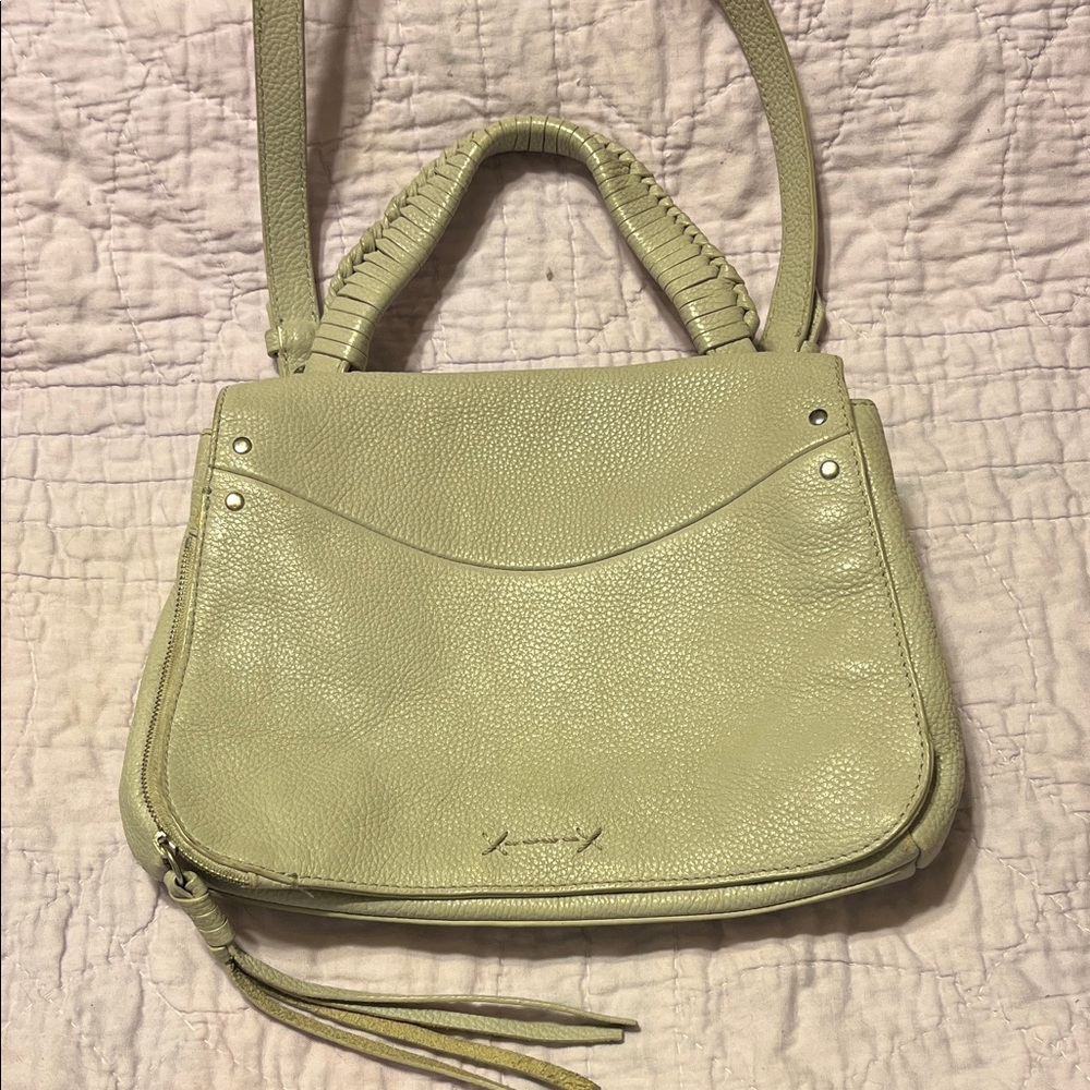 Elizabeth and James Elegant Cream Leather Handbag